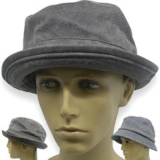 Mens Pork Pie Hat Faux Leather