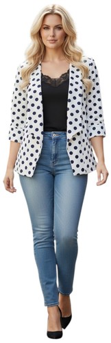 White blue polka light - polka, blazer