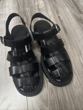 ASOS DESIGN Minnow leather fisherman Low Heel shoes Sandals in black Size UK 6