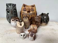Ten Small Studio Pottery Owls