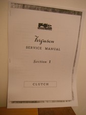 FERGUSON TEA/TED/TEF 20  TRACTOR- CLUTCH WORKSHOP MANUAL (PHOTOCOPY OF ORIGINAL)