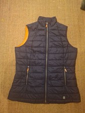 Barbour Women's Quilted Gilet Size 16 Fibre Down Blue Gilet Body Warmer Vest Zip