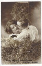 ROMANCE GLAMOUR LOVERS IN THE HAY AT BRIDLINGTON 1914  STIEBEL POSTCARD
