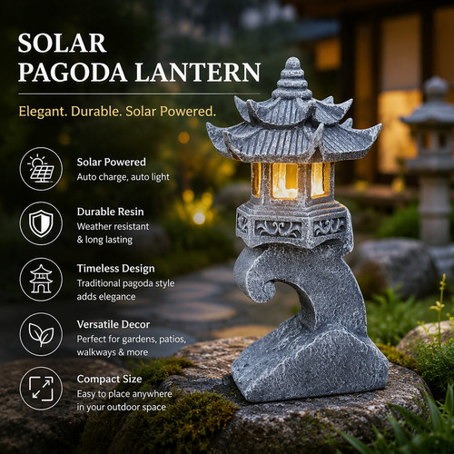 Solar pagoda lantern garden - solar,