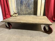 Heavy Duty Four Swivel Wheels Platform Trolley Vintage Coffee Table FREE MCR DEL