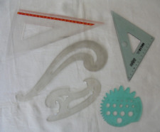 Vintage Drawing Instruments Equipment : Linex French Curves Denmark Helix Square