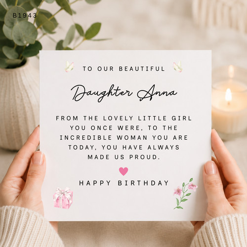 Daughter birthday card from - daughter,