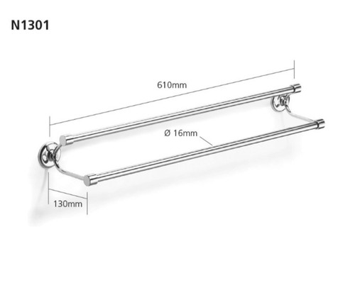 Samuel heath double towel rail - double,