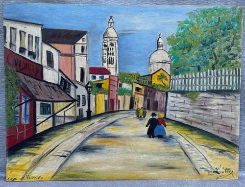 Litty signed naive oil - signed,