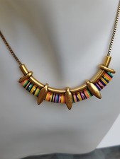 Stella & Dot Wanderer Necklace Rainbow & Gold Tone Colorful