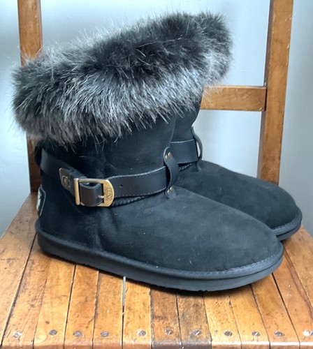 Black sheepskin suede - suede, luxury