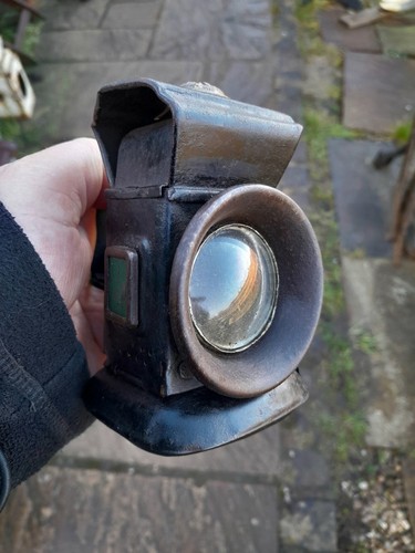 Antique front oil bicycle lamp - antique,