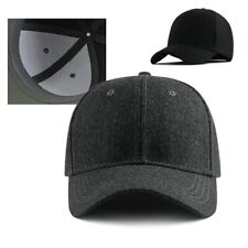 Mens Full Closure Oversize Wool Baseball Cap Plain Winter Warm Hats 58-60cm