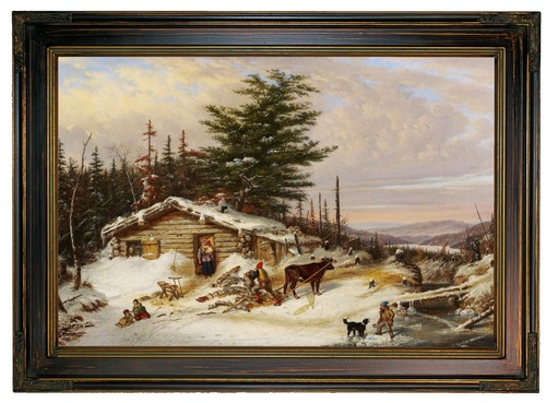 Krieghoff settler log house - settler's,