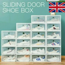 12x White Plastic Shoe Storage