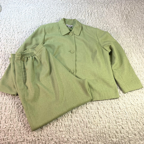 Vtg mint green pant suit - vtg,