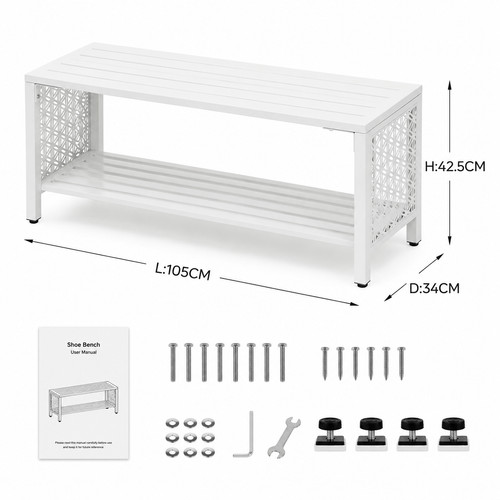 Metal outdoor bench - outdoor, backless