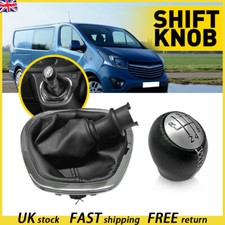 For Vauxhall Vivaro B 2015- 6 Speed Gear Knob Stick &amp Chrome Gator 93461594