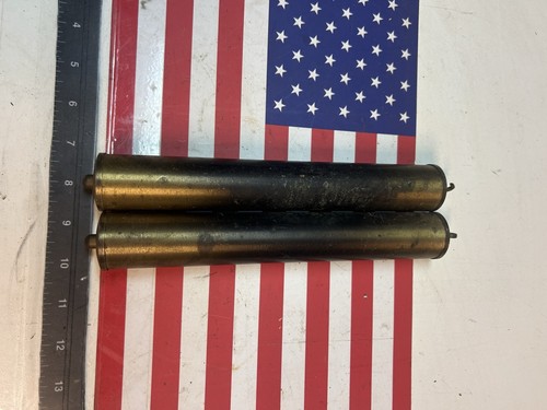 Antique clock weights brass - 2,