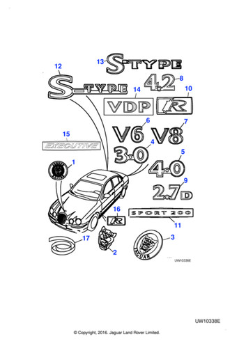 Jaguar trunk lid badge type - lid,