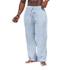 Mens Cotton Linen Pants Casual