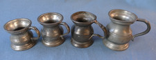 4 vintage/antique small pewter