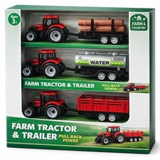 Farm Tractor & Trailer Toy Set