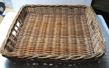 Vintage Traditional Wicker tray  large 17" x 20"