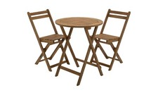 Habitat 2 Seater Folding Wooden Garden Bistro Set - Brown