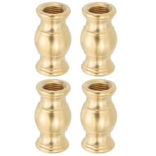 Lamp Solid Brass Spindle, 4Pcs M10 Fine Threaded Turned Brass Spindle,17 x 30mm