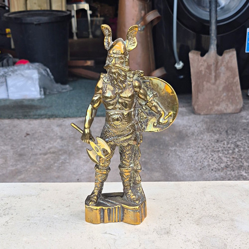 Brass viking warrior - brass,