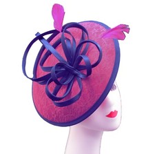 Women's Fascinator Round clip Headband Hat Weddings Race Royal Ascot Disc For UK