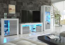 Living Room Set | Matt Body & Gloss Doors | TV Unit & Display Cabinet | Free LED