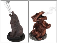 incense cone burner holder GIFT wolf or red dragon Lisa Parker FREE CONES 