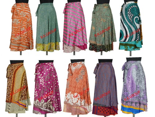 Wrap around skirt reversible - around,