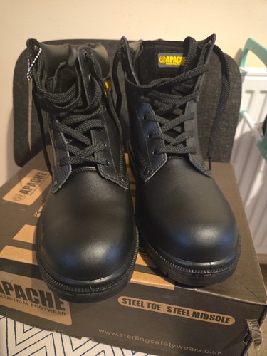 Apache black leather steel - s3,