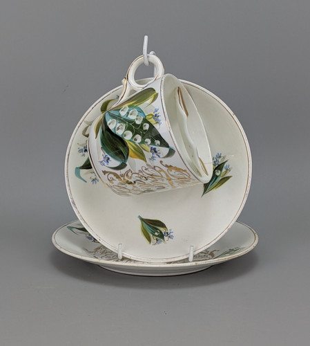 Victorian moustache cup trio - victorian,