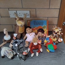 Story Sack Resourse Handa's Suprize Book 2 Ty Dolls 8 Soft Toy Animals  Sack