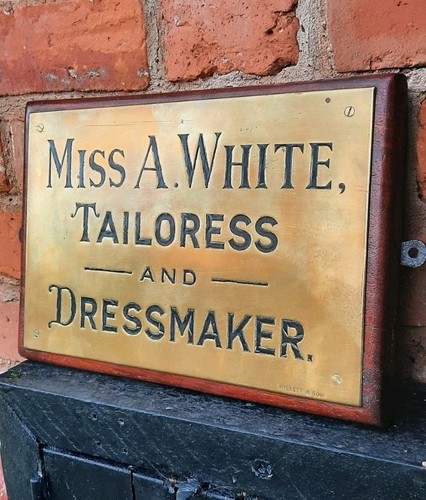 Vintage brass sign - brass, a