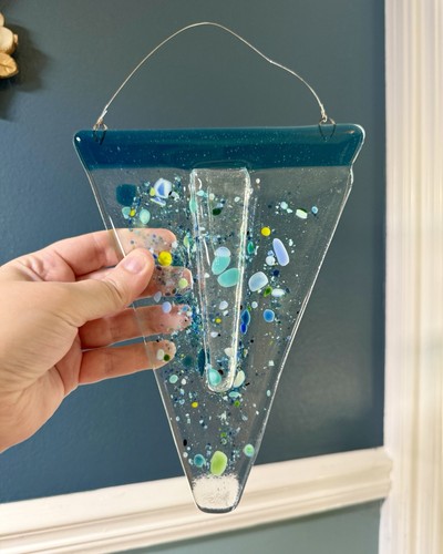 Fused art glass - triangle, wall