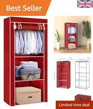 Red Fabric Wardrobe with