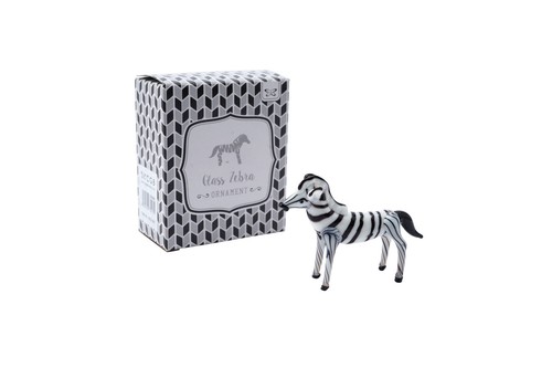 Black white zebra glass - black,