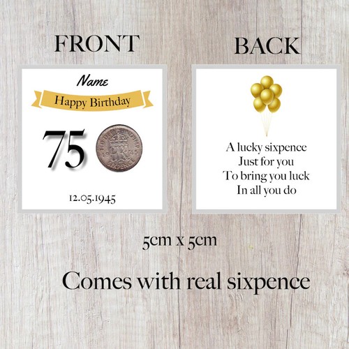 Personalised lucky sixpence - personalised,