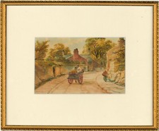 David W. Haddon (fl. 1884-1911) - Framed Watercolour, Horse and Cart Scene