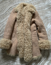 Celtic and co real sheepskin fur shearling waterfall coat jacket Toscana UK8-10