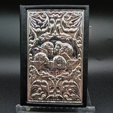 Hallmarked Sterling Silver Fronted Bible Leather Bound Collectable Boxed RMF30-S