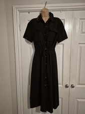 Bnwt Black Linen Shirt Dress