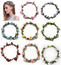 Flower Garland Headband Floral Crown Boho WEDDING Bridesmaid PROM Beach