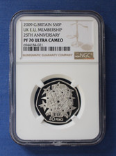 2009 Silver Proof 50p coin "EU