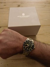 Steinhart OVM 39 Black Automatic Ocean Vintage Diver Watch 39mm Gnomon